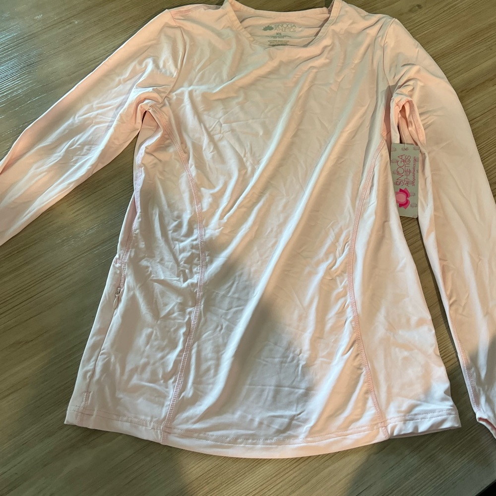 SNOGA light pink athletic long sleeve shirt